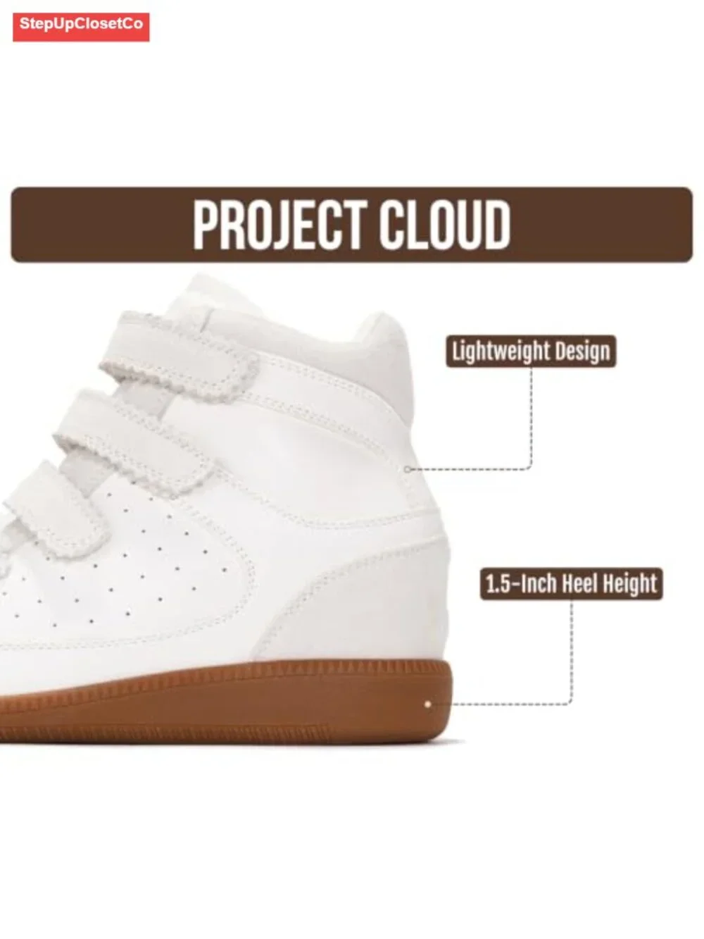 Wedge Sneakers for Women Memory Foam Lightweight Hi Top Shoes